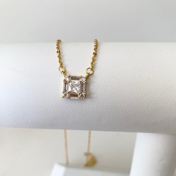 18k plated 925 silver and zircon pendant necklace - Picture 2 of 5